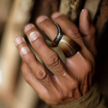 Bague en corne: l'élégance de la nature révélée